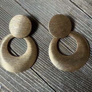 Big Gold Door Knocker Hoop Earrings Chunky Baddie